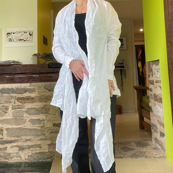 Marie Saint-Pierre designer. White versatile coverall. Light crumpled fabric. S - Picture 5 of 17
